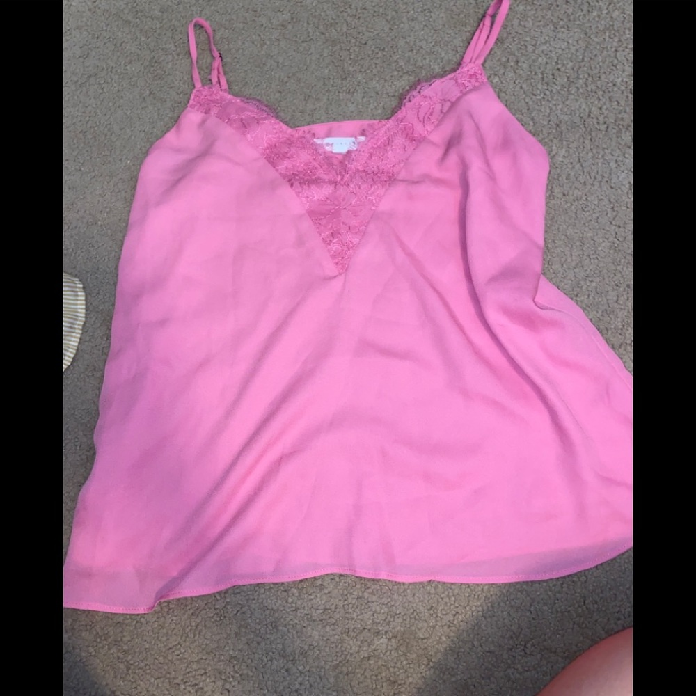 Pink lace tank